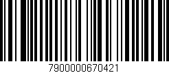 Código de barras (EAN, GTIN, SKU, ISBN): '7900000670421'
