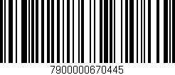 Código de barras (EAN, GTIN, SKU, ISBN): '7900000670445'