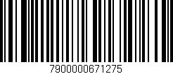 Código de barras (EAN, GTIN, SKU, ISBN): '7900000671275'