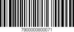 Código de barras (EAN, GTIN, SKU, ISBN): '7900000800071'