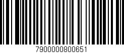 Código de barras (EAN, GTIN, SKU, ISBN): '7900000800651'