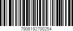 Código de barras (EAN, GTIN, SKU, ISBN): '7908192700254'