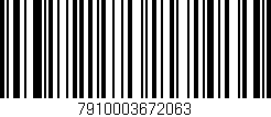 Código de barras (EAN, GTIN, SKU, ISBN): '7910003672063'