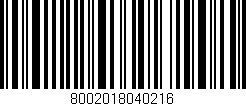 Código de barras (EAN, GTIN, SKU, ISBN): '8002018040216'