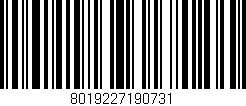 Código de barras (EAN, GTIN, SKU, ISBN): '8019227190731'