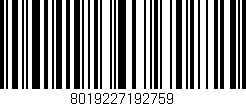 Código de barras (EAN, GTIN, SKU, ISBN): '8019227192759'