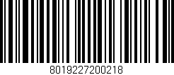 Código de barras (EAN, GTIN, SKU, ISBN): '8019227200218'