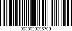 Código de barras (EAN, GTIN, SKU, ISBN): '8030020296789'