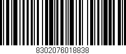 Código de barras (EAN, GTIN, SKU, ISBN): '8302076018838'