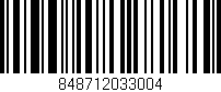 Código de barras (EAN, GTIN, SKU, ISBN): '848712033004'