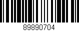 Código de barras (EAN, GTIN, SKU, ISBN): '89890704'