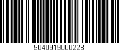 Código de barras (EAN, GTIN, SKU, ISBN): '9040919000228'