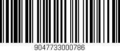 Código de barras (EAN, GTIN, SKU, ISBN): '9047733000786'
