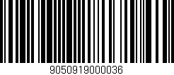 Código de barras (EAN, GTIN, SKU, ISBN): '9050919000036'