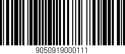 Código de barras (EAN, GTIN, SKU, ISBN): '9050919000111'