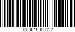 Código de barras (EAN, GTIN, SKU, ISBN): '9080819000027'