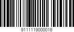 Código de barras (EAN, GTIN, SKU, ISBN): '9111119000018'