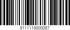 Código de barras (EAN, GTIN, SKU, ISBN): '9111119000087'