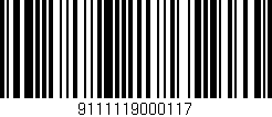 Código de barras (EAN, GTIN, SKU, ISBN): '9111119000117'