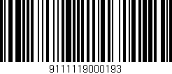 Código de barras (EAN, GTIN, SKU, ISBN): '9111119000193'