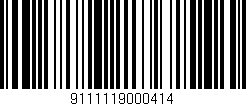 Código de barras (EAN, GTIN, SKU, ISBN): '9111119000414'