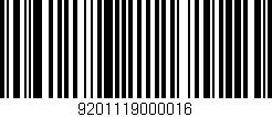 Código de barras (EAN, GTIN, SKU, ISBN): '9201119000016'