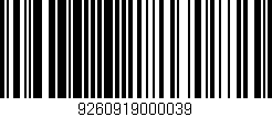 Código de barras (EAN, GTIN, SKU, ISBN): '9260919000039'