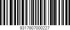 Código de barras (EAN, GTIN, SKU, ISBN): '9317807000227'