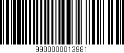 Código de barras (EAN, GTIN, SKU, ISBN): '9900000013981'