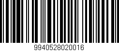 Código de barras (EAN, GTIN, SKU, ISBN): '9940528020016'