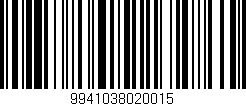 Código de barras (EAN, GTIN, SKU, ISBN): '9941038020015'