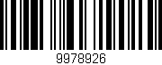 Código de barras (EAN, GTIN, SKU, ISBN): '9978926'
