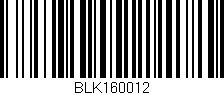 Código de barras (EAN, GTIN, SKU, ISBN): 'BLK160012'