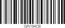 Código de barras (EAN, GTIN, SKU, ISBN): 'GRI194CB'