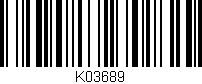 Código de barras (EAN, GTIN, SKU, ISBN): 'K03689'