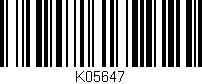 Código de barras (EAN, GTIN, SKU, ISBN): 'K05647'