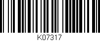 Código de barras (EAN, GTIN, SKU, ISBN): 'K07317'