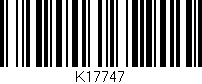 Código de barras (EAN, GTIN, SKU, ISBN): 'K17747'