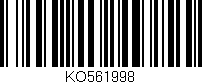 Código de barras (EAN, GTIN, SKU, ISBN): 'KO561998'