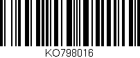 Código de barras (EAN, GTIN, SKU, ISBN): 'KO798016'