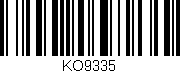 Código de barras (EAN, GTIN, SKU, ISBN): 'KO9335'