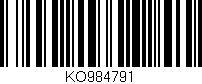 Código de barras (EAN, GTIN, SKU, ISBN): 'KO984791'