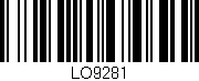 Código de barras (EAN, GTIN, SKU, ISBN): 'LO9281'