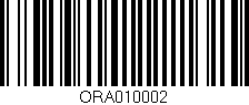 Código de barras (EAN, GTIN, SKU, ISBN): 'ORA010002'
