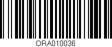 Código de barras (EAN, GTIN, SKU, ISBN): 'ORA010036'