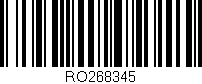 Código de barras (EAN, GTIN, SKU, ISBN): 'RO268345'