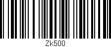 Código de barras (EAN, GTIN, SKU, ISBN): 'Zk500'