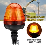 12-24V 60LED Roof Rotating Flash Amber Beacon Strobe Tractor Warning Light Lamp