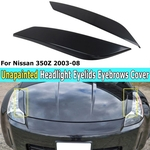 1 Par Para Nissan 350Z 2 Portas 2003-08 Preto Sem Pintura Pálpebras Sobrancelhas Capa 44 cm x 6.5 cm