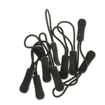 10 Antiderrapante Zipper Pull Cord Zip Puller Zip Fastener Substituição Preto